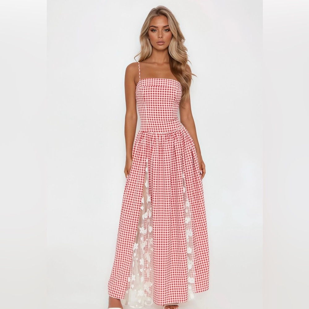 Fashion Nova Dolly Gingham Maxi Dress